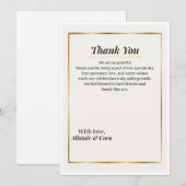 エレガントな結婚式のお礼カード | ミニマル クラシック 招待状 (正面/裏面)