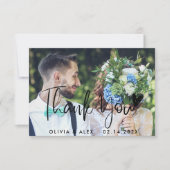 エレガントな結婚式のお礼カード 招待状 (正面)