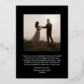 エレガントな結婚式のお礼カード 2枚の写真 シルバー 箔シーズンカード (裏面)