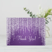 エレガントな結婚式のお礼ノート 宵の輝き パープル サンキューカード (スタンド正面)