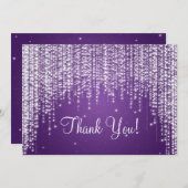 エレガントな結婚式のお礼ノート 宵の輝き パープル サンキューカード (正面/裏面)