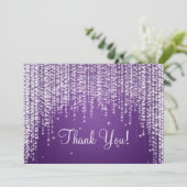 エレガントな結婚式のお礼ノート 宵の輝き 紫 サンキューカード (スタンド正面)