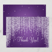 エレガントな結婚式のお礼ノート 宵の輝き 紫 サンキューカード (正面/裏面)