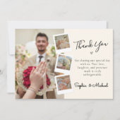 エレガントな結婚式のお礼フォトコラージュ サンキューカード (正面)