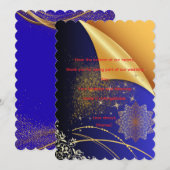 エレガントな結婚式のお礼状テンプレート 招待状 (正面/裏面)