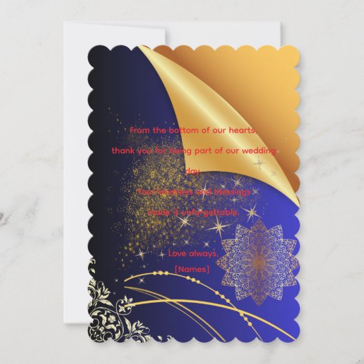 エレガントな結婚式のお礼状テンプレート 招待状 (正面)