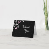 エレガントな結婚式のお礼 バタフライ サンキューカード (正面)