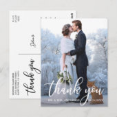 エレガントな結婚式のお礼 新婦 新郎 フォト ポストカード (正面/裏面)