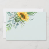 エレガントな結婚式のひまわり日付を保存 セーブザデート (裏面)