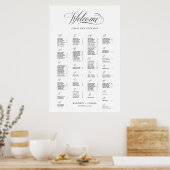 エレガントな結婚式のアルファベットの座席表 ポスター (キッチン)