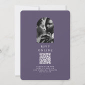 エレガントな結婚式のアーチ RSVP コード 2 枚の写真 招待状 (裏面)