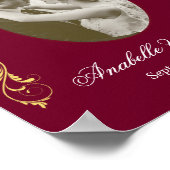 エレガントな結婚式のウェルカムサインポスター(写真付き) ポスター (角)