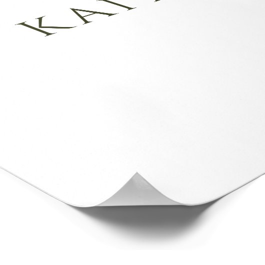 エレガントな結婚式のウェルカムサイン 緑の葉 白い花 ポスター