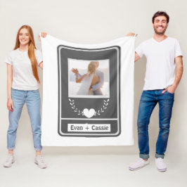 エレガントな結婚式のカップルの写真名 フリースブランケット
