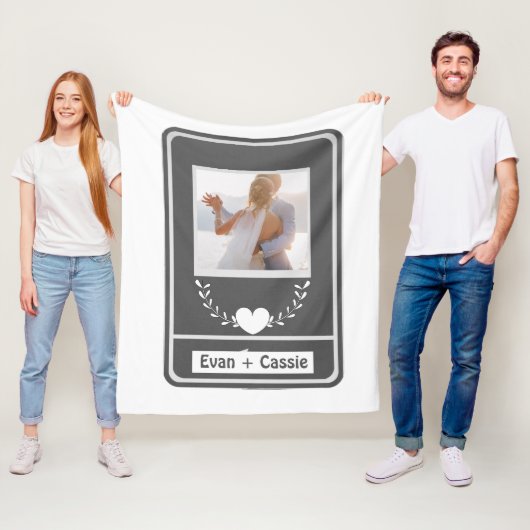 エレガントな結婚式のカップルの写真名 フリースブランケット (インサイチュ)