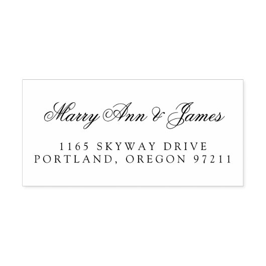 エレガントな結婚式のカップルの名前アドレス セルフインキングスタンプ (デザイン)