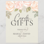 エレガントな結婚式のカードとギフトのサインセージグリーン チラシ (正面)