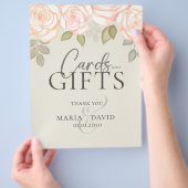 エレガントな結婚式のカードとギフトのサインセージグリーン チラシ (手)