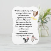 エレガントな結婚式のカード – ピンクの付いたおしゃれな黒のヒール 招待状 (スタンド正面)