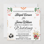 エレガントな結婚式のカード 招待状 (裏面)