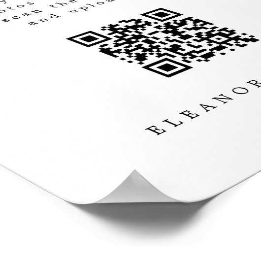 エレガントな結婚式のキャプチャ愛QRコード印刷可能 ポスター (角)