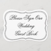 エレガントな結婚式のゲストブックにサインしてください (正面)
