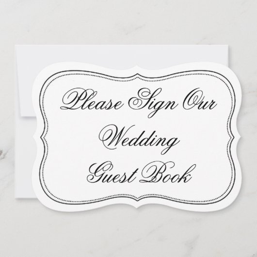 エレガントな結婚式のゲストブックにサインしてください (正面)
