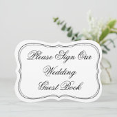 エレガントな結婚式のゲストブックにサインしてください (スタンド正面)