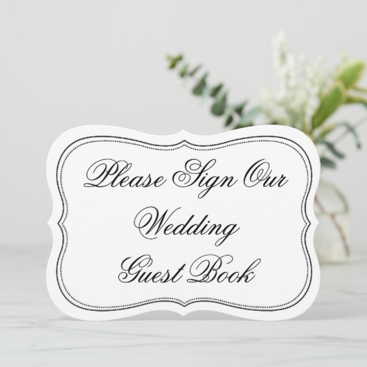 エレガントな結婚式のゲストブックにサインしてください (スタンド正面)