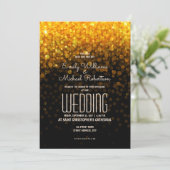 エレガントな結婚式のゴールドライトボケ背景 招待状 (スタンド正面)