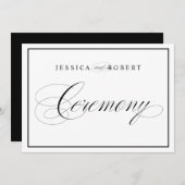 エレガントな結婚式のサイン縁どブラック (正面/裏面)