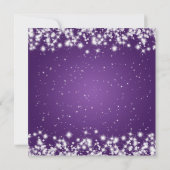 エレガントな結婚式のシャワー冬の輝き紫 招待状 (裏面)