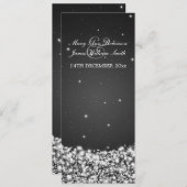エレガントな結婚式のスタースパークルブラック 招待状 (正面/裏面)
