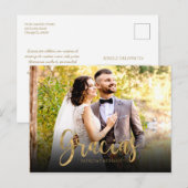 エレガントな結婚式のスペイン語のお礼写真 "Gracias" ポストカード (正面/裏面)