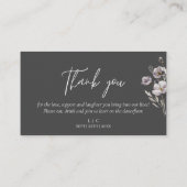エレガントな結婚式のダークグレーの感謝してい水色 プレイスカード (裏面)