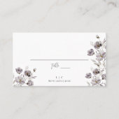 エレガントな結婚式のダークグレーの感謝してい水色 プレイスカード (正面)