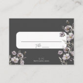 エレガントな結婚式のダークグレーの感謝してい水色 プレイスカード (正面)