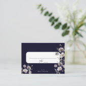 エレガントな結婚式のダークネイビー感謝していウォーターカラー プレイスカード (スタンド正面)