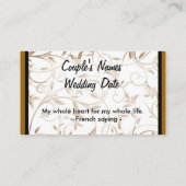 エレガントな結婚式のテーブルカード プレイスカード (裏面)