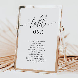 エレガントな結婚式のテーブル番号カード（名前あり） 案内状