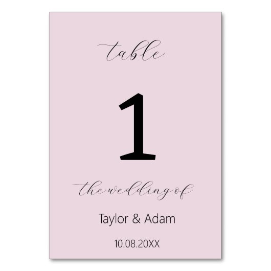 エレガントな結婚式のテーブル番号 テーブルナンバー (裏面)