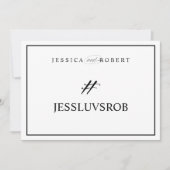 エレガントな結婚式のハッシュタグ看板 # 黒枠 (正面)