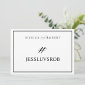 エレガントな結婚式のハッシュタグ看板 # 黒枠 (スタンド正面)