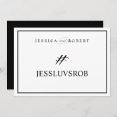 エレガントな結婚式のハッシュタグ看板 # 黒枠 (正面/裏面)