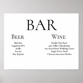 エレガントな結婚式のバーのサイン ポスター