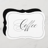 エレガントな結婚式のバーサイン コーヒー ダイカット ボーダー (正面/裏面)