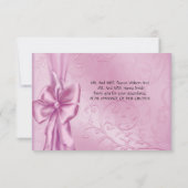 エレガントな結婚式のピンクのスワンに感謝 招待状 (裏面)