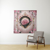 エレガントな結婚式のピンクのバラの壁画 #2 タペストリー (インサイチュ)