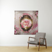 エレガントな結婚式のピンクのバラの壁画 #3 タペストリー (インサイチュ)