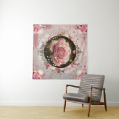 エレガントな結婚式のピンクのバラの壁画 #5 タペストリー (インサイチュ(横))